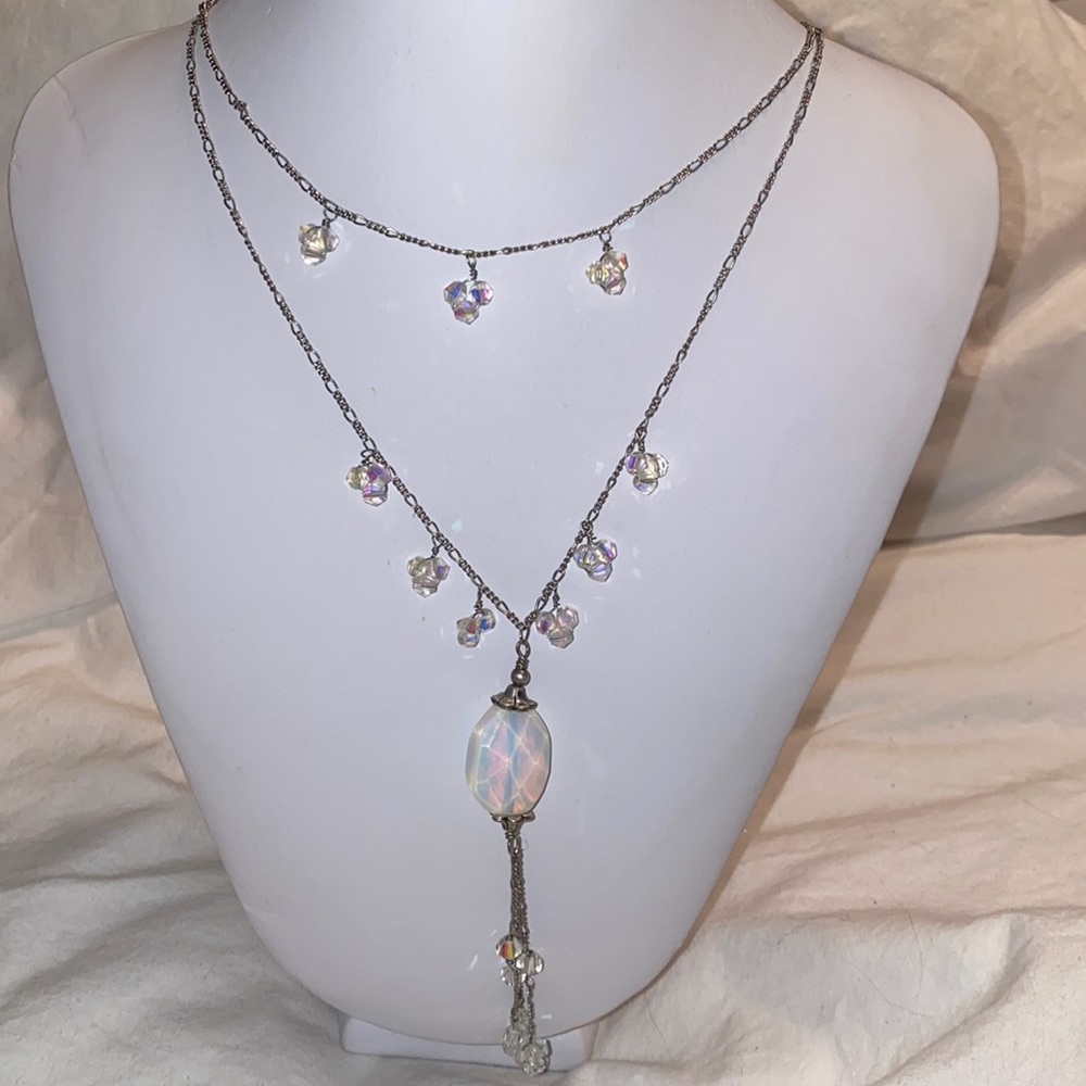 Lia Sophia Silver and Crystal Necklace